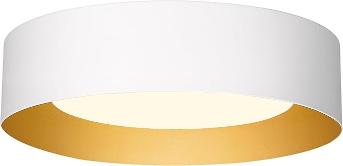 AUTELO Close to Ceiling Light Fixture, 14" Frosted Glass Shade Flush Mount Ceiling Light in White Finish E26 Socket for Living Room Hallway Bedroom C3336XS WH