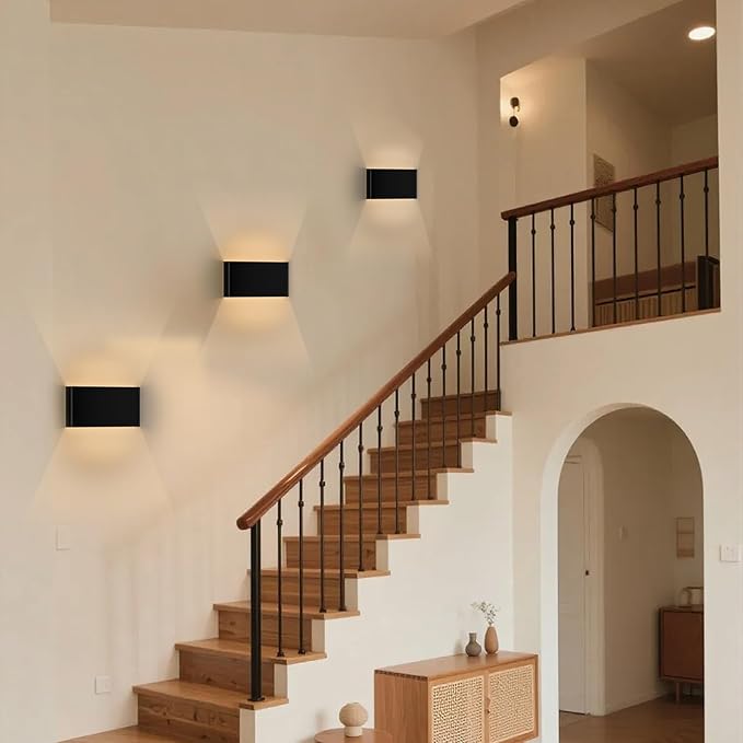 Modern Indoor Wall Sconce, 15W Dimmable 5CCT (3000K-6500K), Up and Down Lighting Wall Sconce, for Bedroom, Living Room, Hallway, Dresser (11 Inch - Matte Black 1 Piece)