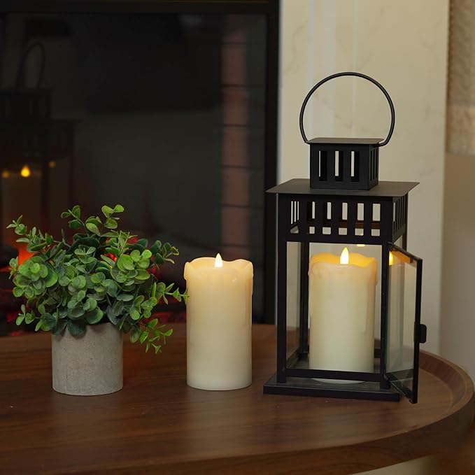 Raycare 6"x3" Dripping Wax Flameless Candles, Battery Operated LED Candles with Remote Control and Timer, Electric Fake Plastic Pillar Candles, Set of 2