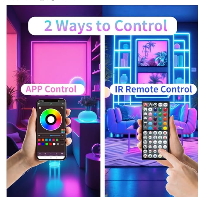 Led Lights for Bedroom 297FT (3 Rolls of 99ft), Color Changing RGB Led Strip Lights with 60 Keys Remote and App Control, Music Sync Led Lights for Room Kitchen Party Home Decor