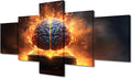 Brain Wall Art Abstract Human Brain Pictures Print On Canvas Brain Nervous System Modern Artwork Wall Art for Living Room Office Giclee Posters Framed Ready to Hang, (50"Wx24"H)