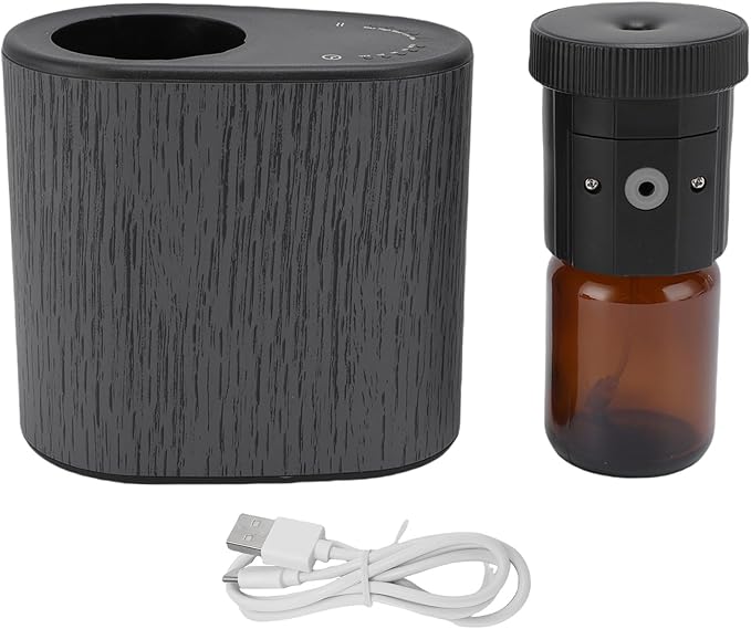 Jiawu Essential Oil Diffuser, Waterless 60ML Smart Aromatherapy Diffuser, Smart Scent Air Machine with APP Control for Bedroom, Living Room, Car, Office (Black)