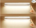 Under Cabinet Lighting 20 Inch, Rechargeable Motion Sensor Light with Stepless Dimming, Daylight White 6000K LED, USB-C Magnetic Closet Light for Kitchen, Stairs, Wardrobe (2 Packs)