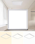 Square Led Flush Mount Ceiling Light,20 Inch 50w 4520lm led Light 3000k,4000k,6000k CCT Selectable,Flat Panel Super Slim Led Ceiling Light Fixture,for Living Dining Kitchen Bedroom Room (1Pack-White)