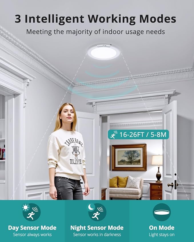 wowatt Battery Operated Ceiling Light Rechargeable Ceiling Lights with Remote Wireless Shower Lighting 3000K 4500K 6500K 7.48in Dimmable Timing Overhead Light for Closet Shower Living Room(4 Pack)