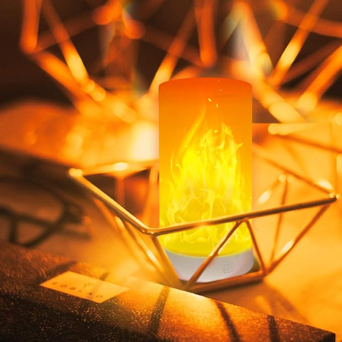 LED Flame Lights with Remote Timer, Flame Lamp 4 Modes USB Rechargeable Fire Lights Indoor Campfire Outdoor Decorative Lantern Hanging Lamps Fireplace Romantic Light for Home Party Camping Bar