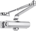 Automatic Door Closer, Adjustable Grade 3 Size Spring Hydraulic, Heavy Duty Door Closer for Commercial and Residential Silver for Doors Weighing 88 to 143 pounds