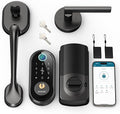 SMONET Front Door Lock Set with Handle, Smart Fingerprint Keyless Entry Door Lock, Deadbolt with App Control, Touchscreen Keypad for Home Airbnb Apartment