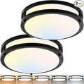 2-Pack 10Inch 30W LED Flush Mount Ceiling Light Fixtures Black, Ultra Bright 3200LM Dimmable Ceiling Lights, 5CCT 2700K 3000K 4000K 5000K 6500K, Ceiling Lamps for Kitchen Hallway Bedroom Bathroom