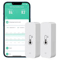PHOVOLT WiFi Hygrometer Thermometer Sensor for Home, Indoor Outdoor Wireless Temperature Humidity Sensor Monitor with Remote App Notification Alert, Work with Tuya app, for Home Greenhouse (2-Pack)
