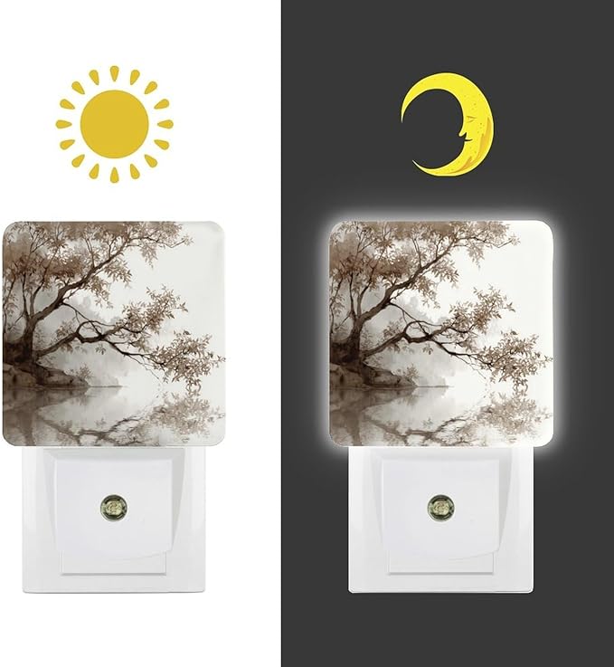 Night Lights Plug Into Wall, Misty Wash LED Smart Light Sensor Night Light Auto Dusk to Dawn for Hallway, Bedroom, Bathroom, Stairway