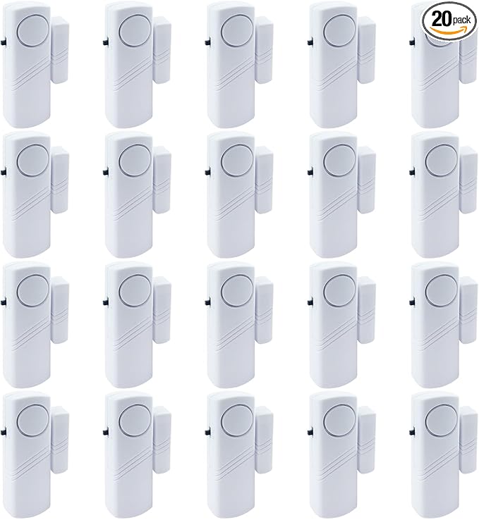 Door Window Alarm, 90DB Door Alarms for Kids Safety, Wireless Sensor Door Window Burglar Alarm-Window Pool Alarms for Home (20 Pack)