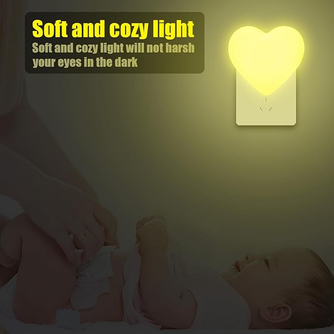 INZU Night Lights Plug into Wall, LED Night Light for Kids, Cute Nightlight with Auto Dusk to Dawn Sensor, LED Nightlight with Soft Warm Light for Bedroom, Nursery, Bathroom, Hallway (Yellow)