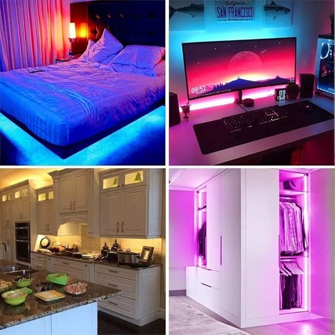 Led Lights for Bedroom, Smart Led Strip Lights with App Control Remote Control, RGB LED Light Strips,Music Sync Color Changing Room Decoration Party, Christmas decoration(1 Rolls of 32.8ft)