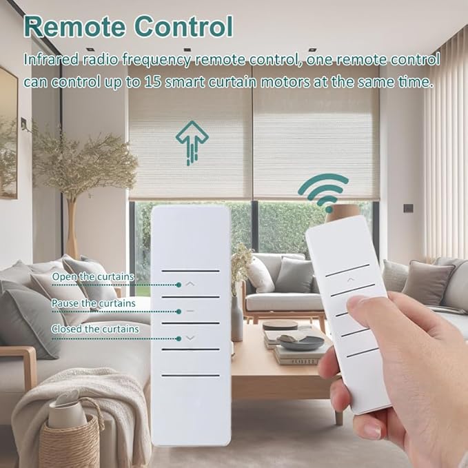 Smart ZigBee 3.0 Roller Shade Motor for 1.5" (38mm) Tube, DIY Motorized Blind Motor Kit with Tuya App Alexa Voice Control, Electric Tubular Motor, RF Remote & Timer (1.1 N.m Torque for 28rpm)