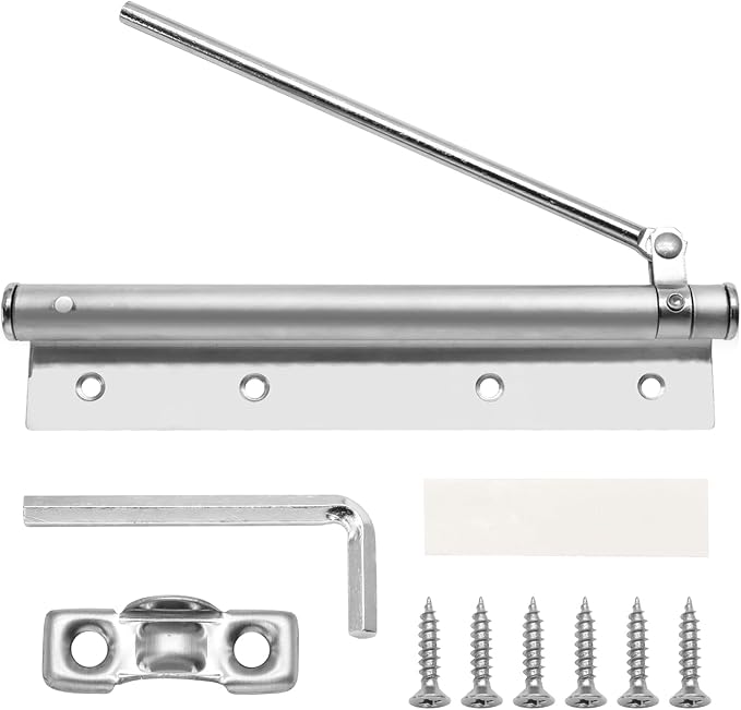Automatic Door Closer Black Spring Door Closers for Home, Stainless Steel Auto Doors Closer Self Closing Safety Screen Closers