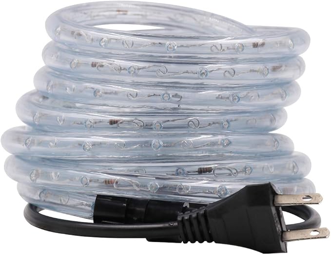 164ft 2-Wire Waterproof LED Rope Light Kit, 1/2" Rope Lights Outdoor, 110V-120V PVC 30 LED/M Tube Lights Strip for Background, Outdoor, Christmas, Home Decoration(Warm White)