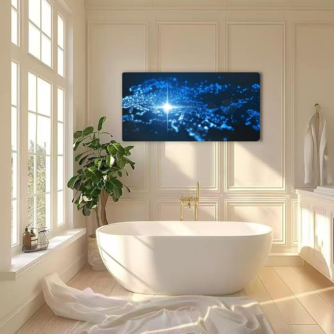 Wibinuki Wall Art Wall Decor Wall Paintings power of turkey, energy beam on istanbul. dark map illumined for Living Room Bedroom Bathroom Home Decor Can Be Hung Directly 20"x 40"