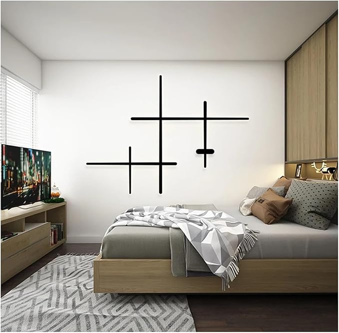 Modern Minimalist Design LED Wall Lamp Compatible with Living Room Bedroom Background Dining Room Aisle Black Line Long Decoration Light, Modern