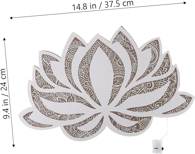 Mandala Lotus Yoga Night Light LED Decorative Bedside Lamp for Bedroom Living Room and Yoga Studio Atmosphere Lighting