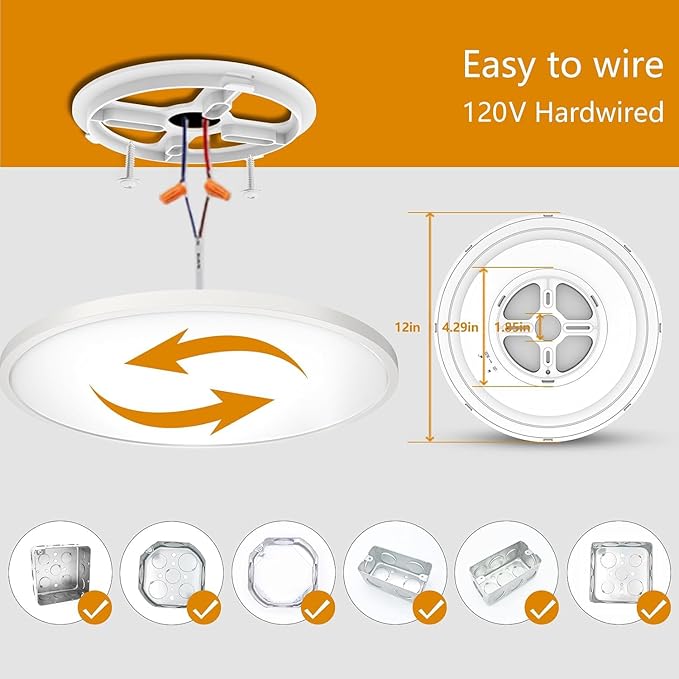 4Pack Flush Mount Ceiling Light with Nightlight 12inch,24W 2400LM Dimmable LED Ceiling Lights with Remote & APP Control,2700K-6000K Adjustable,Perfect for Bedroom/Living Room,Round White