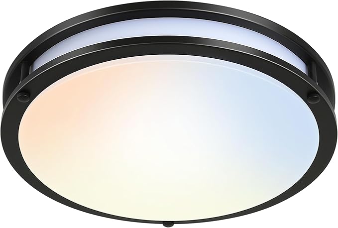 hykolity 16 inch Dimmable LED Flush Mount Ceiling Light, Oil Rubbed Bronze, 36W, 2200LM, 2.7/3/3.5/4K/5K Adjustbale, 120°Light Angle, CRI90, Ceiling Lamp for Bedroom, Kitchen, Office,ETL Listed