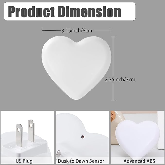 INZU Night Lights Plug into Wall, LED Night Light for Kids, Cute Nightlight with Auto Dusk to Dawn Sensor, LED Nightlight with Soft Warm Light for Bedroom, Nursery, Bathroom, Hallway (White)