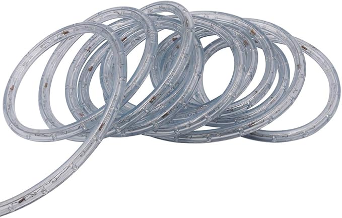 66ft 2-Wire Waterproof LED Rope Light Set, 1/2" Rrope Lights Outdoor, 110V-120V PVC 30 LED/M Tube Lights Strip for Background, Outdoor, Christmas, Home Decoration(Warm White)