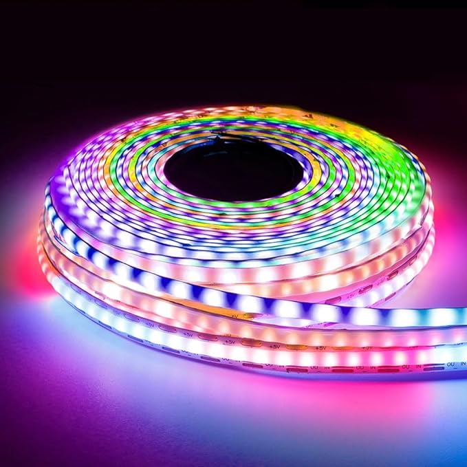 160LEDs/m 6.5FT WS2812B WS2812 LED Strip,10mm Width Individually Addressable Dream Color Flexible Smart Light Tape for Bedroom,Kitchen,Stage,TV Backlight,DC5V