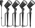 ZYAN Die-Cast Aluminum Landscape Spotlights, 6W 600LM 2700K Warm White, Low Voltage IP65 Waterproof Outdoor Landscape Lighting for Patio Garden Yard Path, 4 Pack