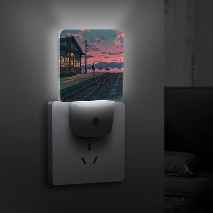 Plug in Night Light with LED & Smart Light Sensor, Track Auto-On/Off Night Lights Plug Into Wall for Bedroom, Bathroom, Hallway, Stairway