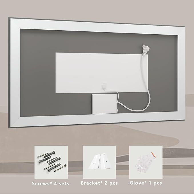 66x48 LED Lighted Mirror for Bathroom Wall Mounted, Dimmable Vanity Mirror with Lights, Anti-Fog, ETL Listed (Backlit and Front Lighted)