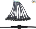 5Pairs 4pin Black Electrical Connector LED Connector for LED Lights 20cm Extension Cable 40cm/Pair 0.2mm² 15mm Nut