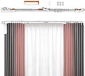 Electric Ceiling Curtains Track Kit with Hooks, Automatic Curtain Smart Curtians System, Multiple Sizes Wall Mount Curtain Track for Living Room Bedroom Room Divider,White,2m/6.6ft
