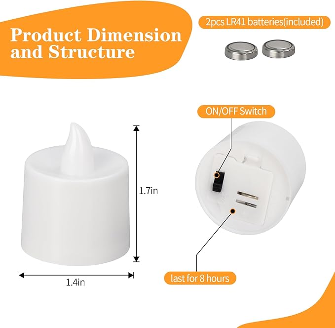 KOABY 25 Pack Flameless Votive Candles, Last 8H+, Pure White Light, No Timer No Flickering
