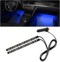 Car Interior LED Strip Light, 12V 24 LED Neon Ambient Night Light with Cigarette Lighter Plug, Automotive Atmosphere Decorative Under Dash Lighting Kit, Car Accessories (Blue)