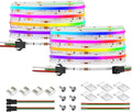 BTF-LIGHTING FCOB WS2814 IC RGBW 6000K COB LED Strip Flexible High Density Uniform Chasing Color Light 2X16.4FT Total 32.8FT DC12V 16IC/m 10mm Width for Home Decor(No Adapter or Controller)
