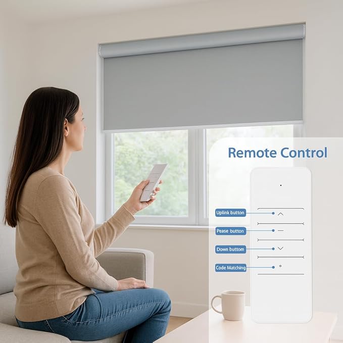 ZigBee Smart Roller Shade Motor for 1.5" Tube (38mm), Solar Powered Electric Blind Motor Kit, Quiet Wireless Retrofit for Roller/Zebra Shades, App/Voice Control (1.1N.m Torque)