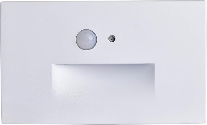 Edvivi Hardwired LED Step Light for Outside, Indoor/Outdoor 3000K White Stair Lighting Fixture with Motion and Photocell Sensor, Wet Location Step Lights for Stairway Pathway Driveway Patio, 2-Pack
