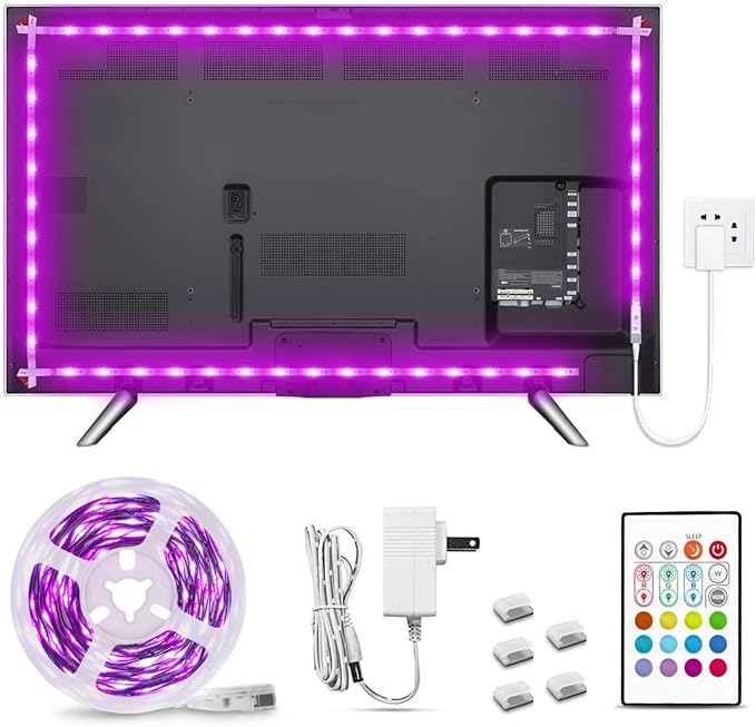MY BEAUTY LIGHT LED Lights for TV, 17.02ft TV LED Backlight for 75-82in TV, 4096 DIY Colors Options RGB LED Strip Lights Behind TV, Smart Led Ambient Lighting for Bedroom Gaming Room Decor
