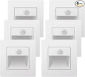 6 Pack Recessed Motion Detector Sensor Led Stair Light Wall Lamp Sconce Lighting Step Stairway Aisle Lamps Basement Passage Footlights