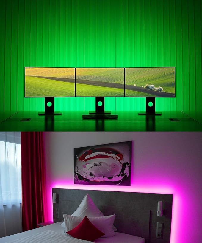 MIHEAL Led Strip Lights Kit 32.8 Ft (10m) 300leds Waterproof 5050 SMD RGB LED Flexible Lights with 44key ir Controller and Power Supply for Home,Kitchen,Trucks,Sitting Room and Bedroom Decoration.