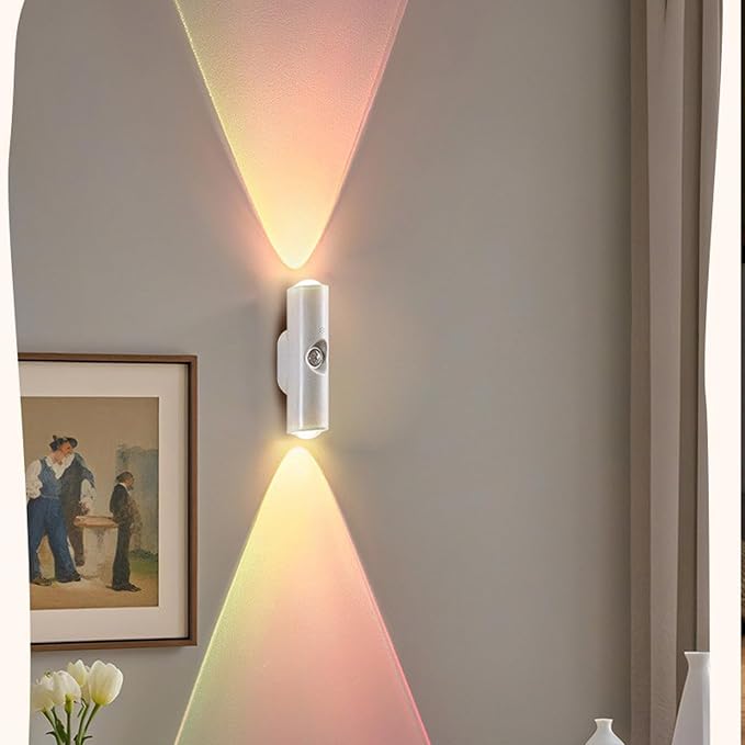 Rechargeable Smart LED Motion Sensor Ambient Light, Punch-Free Color Changing Motion Sensor Light for Stairs, Wardrobe, Cabinet (1Pc,White, 3 Colors)