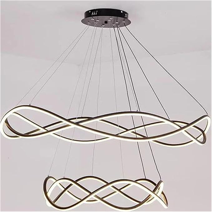Modern Home Decor Led Lights Pendant Light Lamps for Living Room Chandeliers for Dining Hanging Indoor Lighting,Modern LED Chandelier(RC Remote dimming,White-D80 50cm)