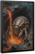 Framed Steampunk Mechanical Trilobite Wall Art - Volcanic Underwater Retro Poster for Garage Apartment Decor 08x12in