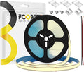 16.4FT IP65 Waterproof COB LED Strip 4000K 480LEDs/m Flexible High Density Uniform Bright LED Lights 9W/m, Dimmable 8mm DC24V COB Strips for Home Indoor Decoration, NO Power and Controller