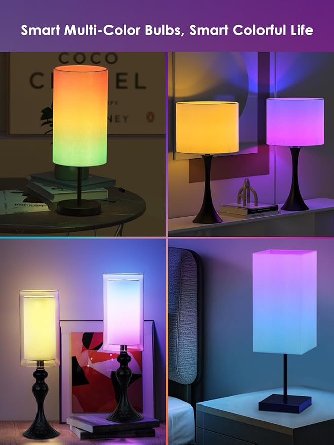5V Low-voltage Smart LED Light Bulb, Dimmable E26 Screw Base Bulb with Remote Control, 72 Colorful Beads 16 Million Colors 10W Light Bulb with APP Control & Music Sync & Timer for Bedroom Lamp(2-Pack)