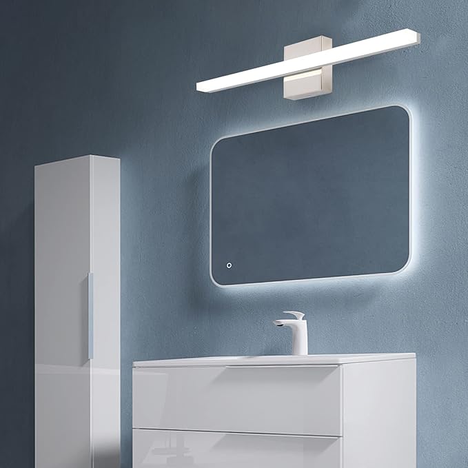 Modern LED Vanity Lights for Bathroom 24IN 14W Daylight White Chrome Light Fixtures Bathroom Lights Over Mirror Vanity Lighting Fixtures Vanity Light