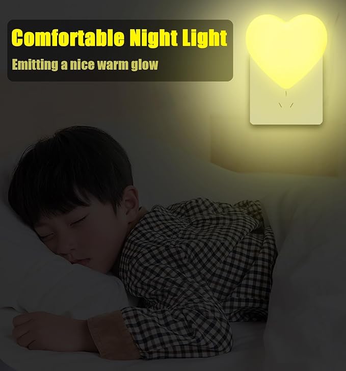 INZU Night Lights Plug into Wall, LED Night Light for Kids, Cute Nightlight with Auto Dusk to Dawn Sensor, LED Nightlight with Soft Warm Light for Bedroom, Nursery, Bathroom, Hallway (Yellow)
