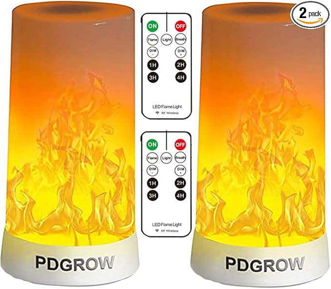 LED Flame Lights with Remote Timer, Flame Lamp 4 Modes USB Rechargeable Fire Lights Indoor Campfire Outdoor Decorative Lantern Hanging Lamps Fireplace Romantic Light for Home Party Camping Bar